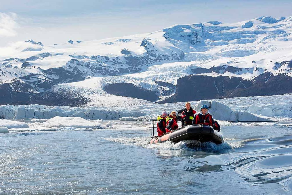 Take a boat ride on Fjallsarlon Glacier Lagoon glacier lagoon sailing iceland