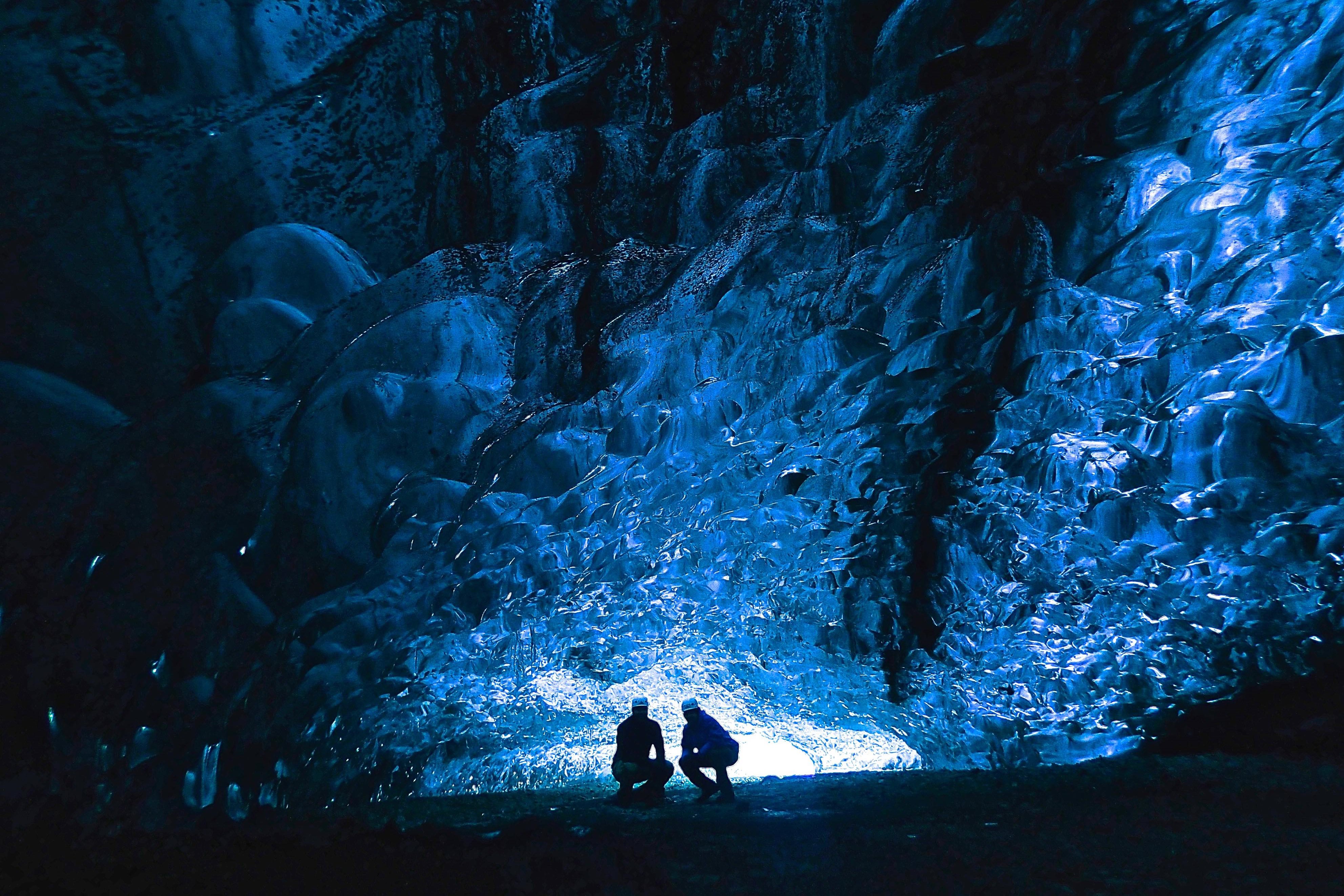 Waterfall ice cave