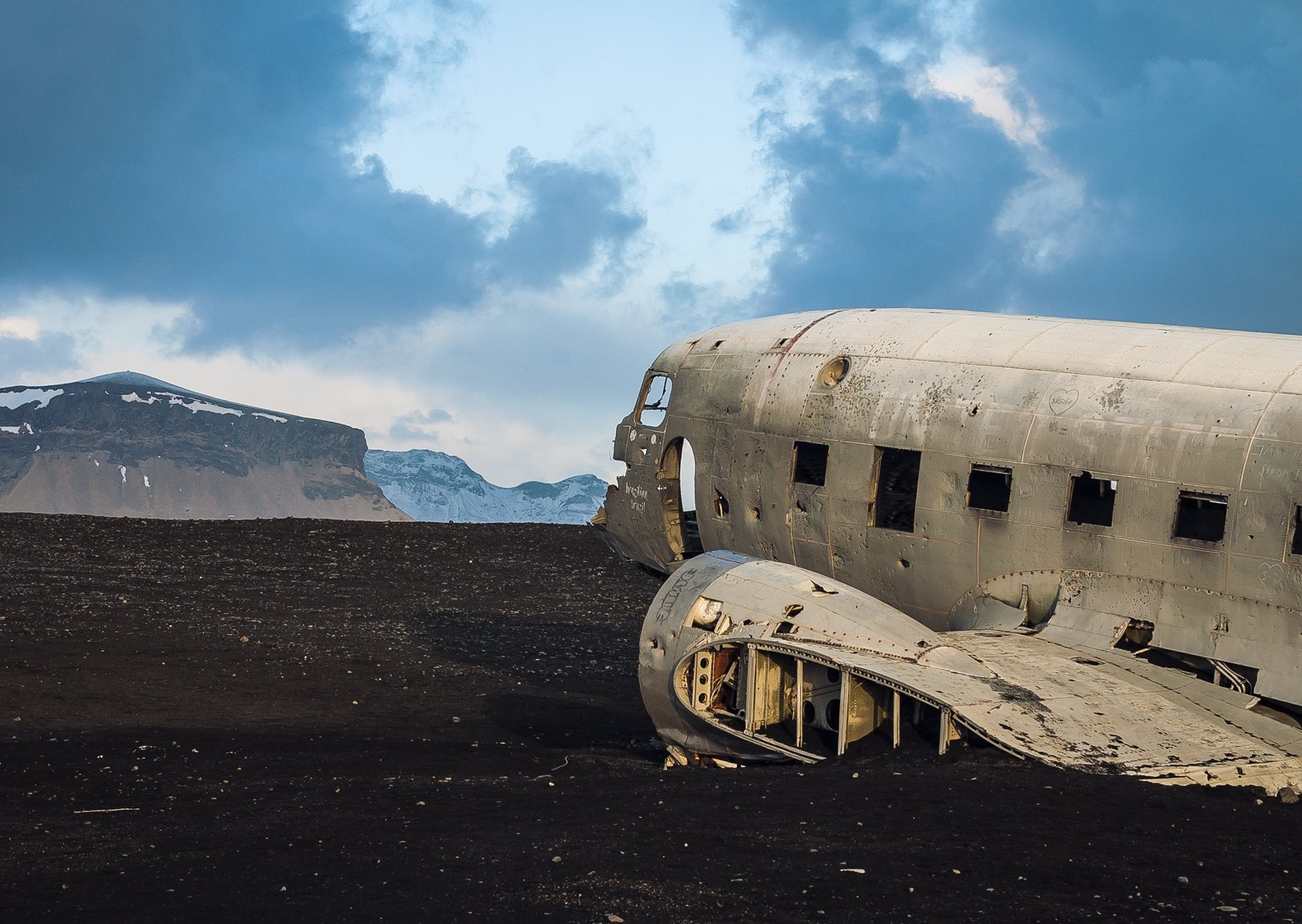 United States Navy DC-3 plane wreck in South Iceland
