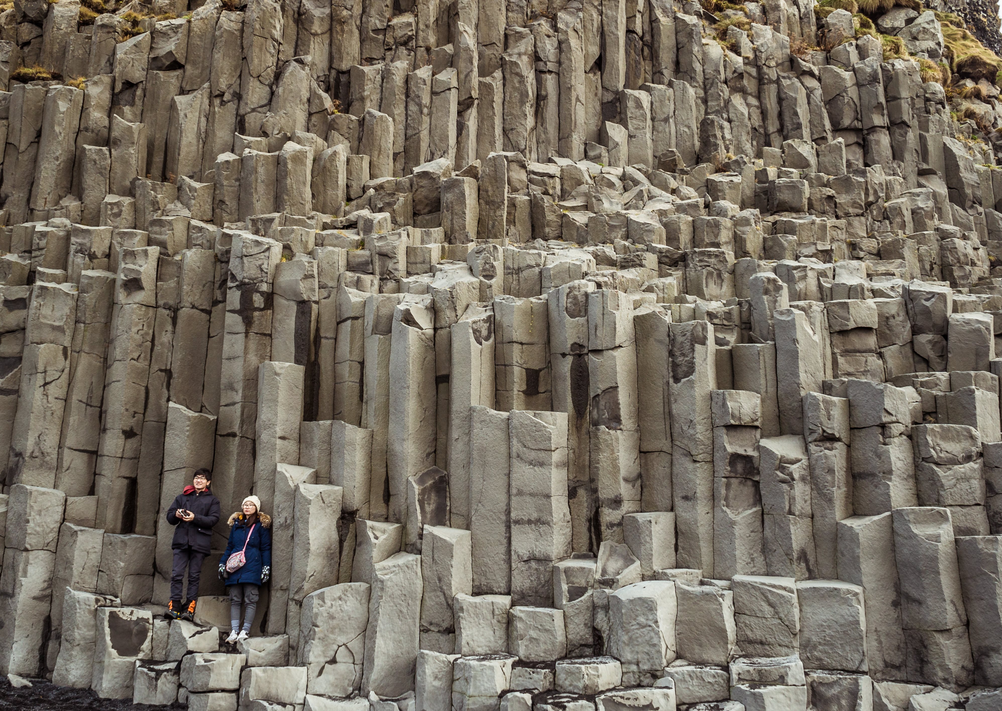 Impressive basalt columns on Reynisfjara beach