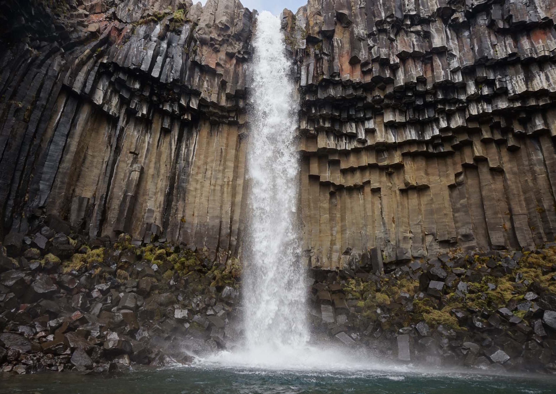 Svartifoss waterfall in Skaftafell, South Iceland