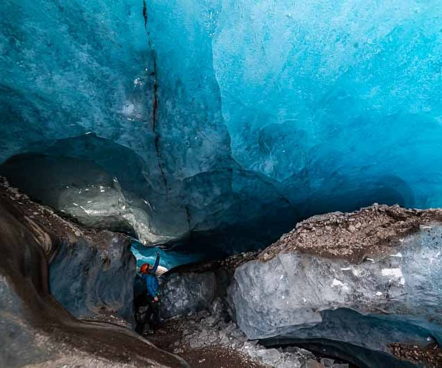Blue ice caves in Skaftafell Iceland