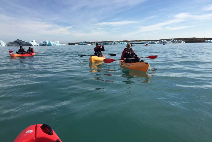 kayaking with icebergs