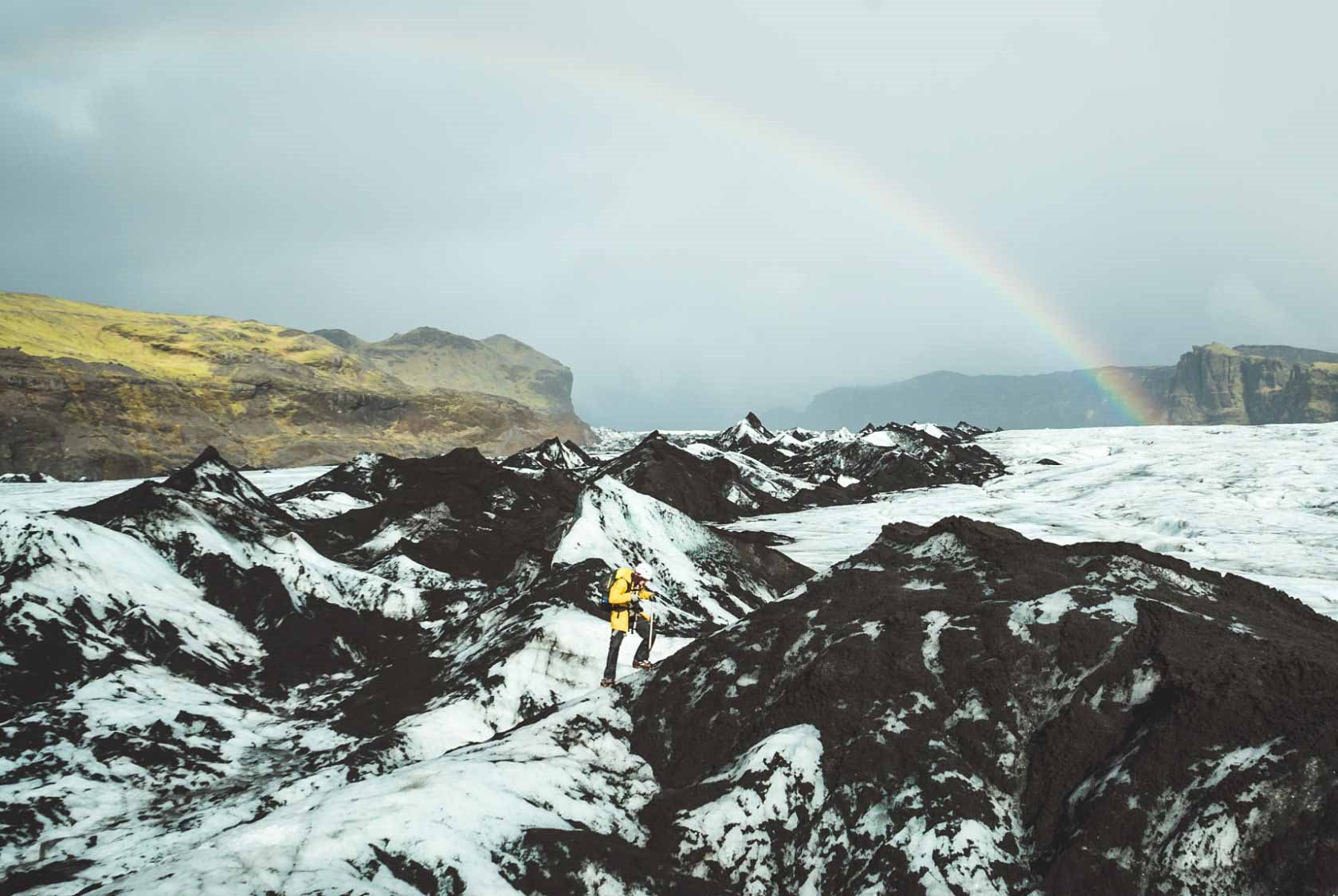 glacier hiking tour on Solheimajokull glacier Iceland