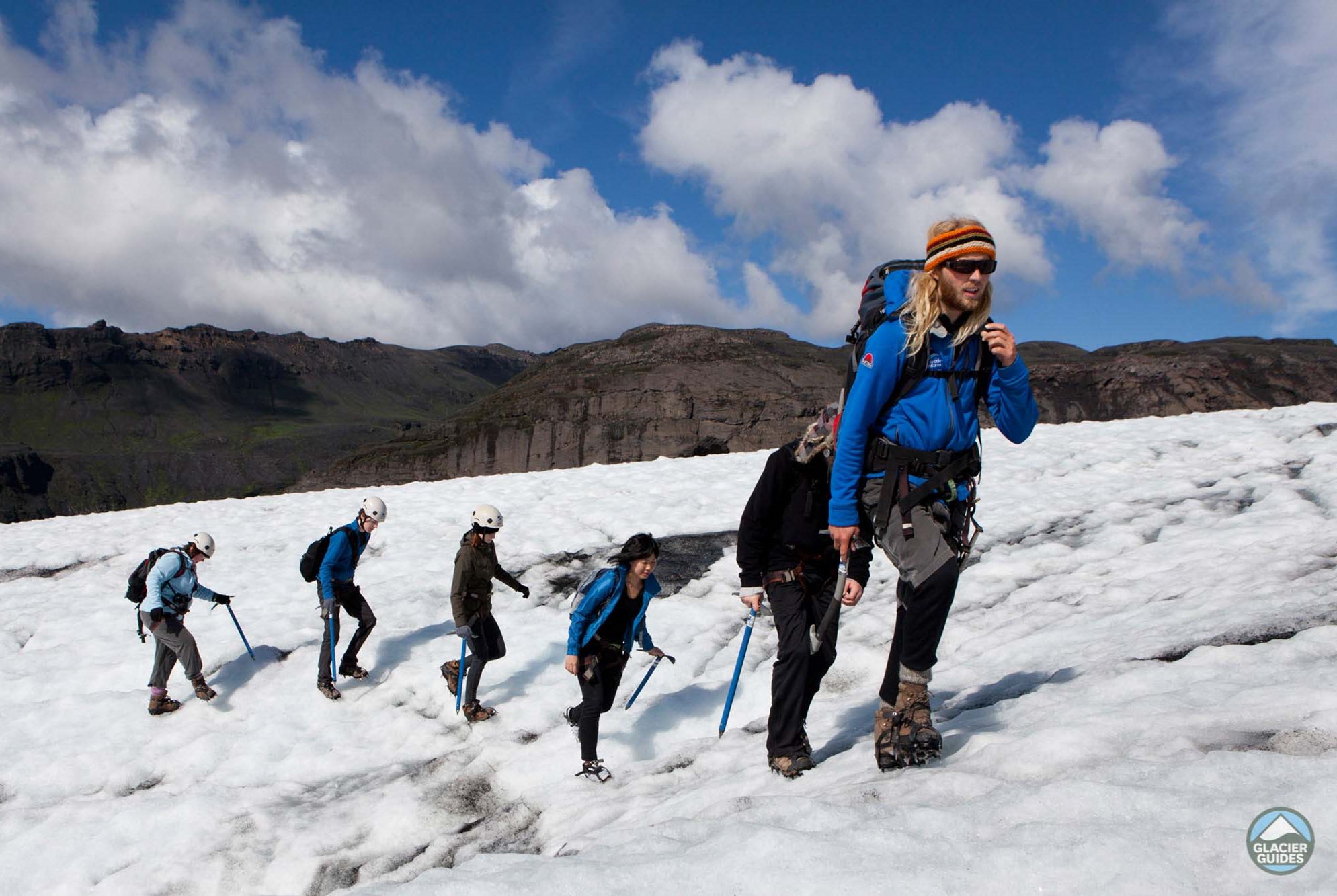 Glacier hiking on Solheimajokull glacier Iceland tour