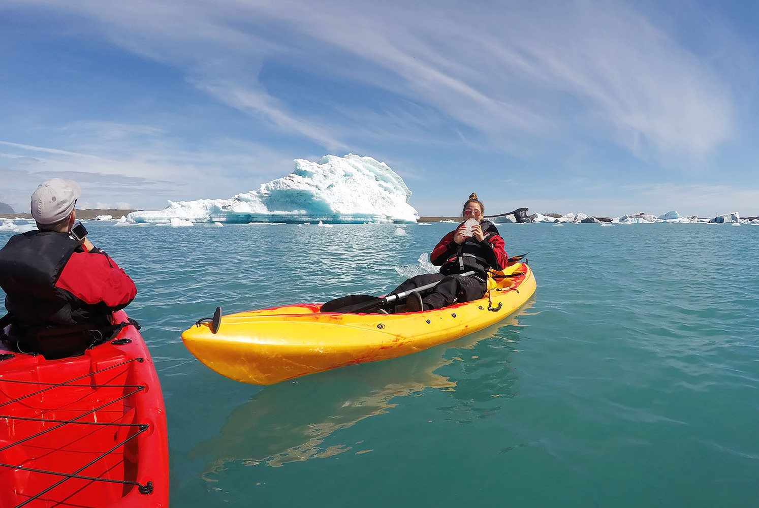 glacier kayaking tour in Iceland