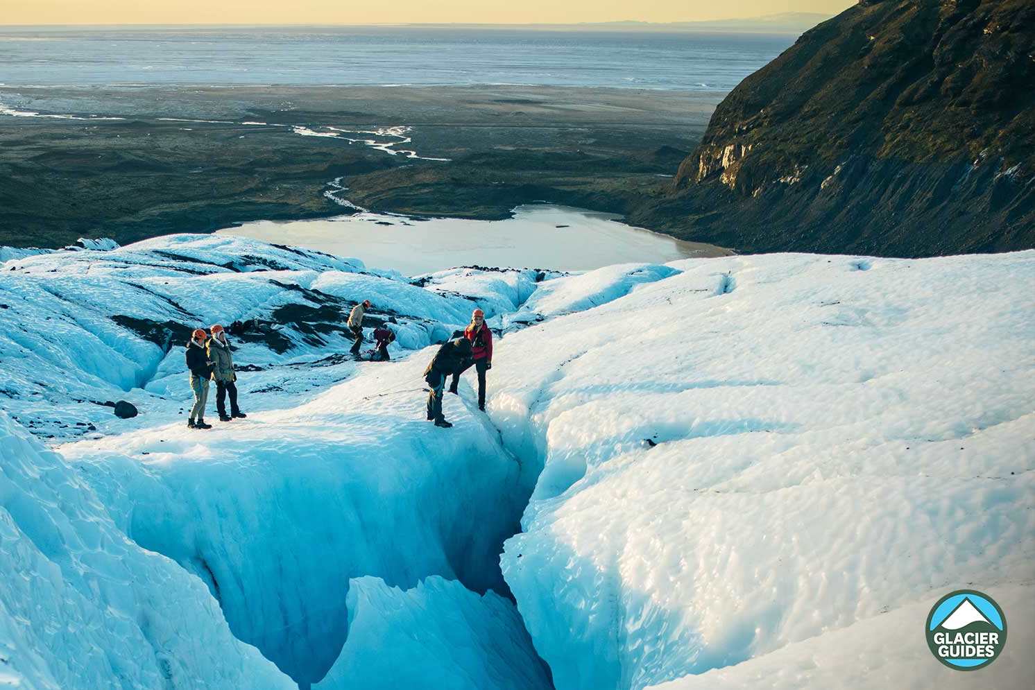 hiking on the glacier is adventurous 