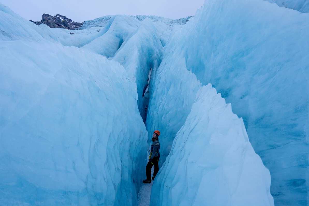 hiking on the glacier is adventurous 