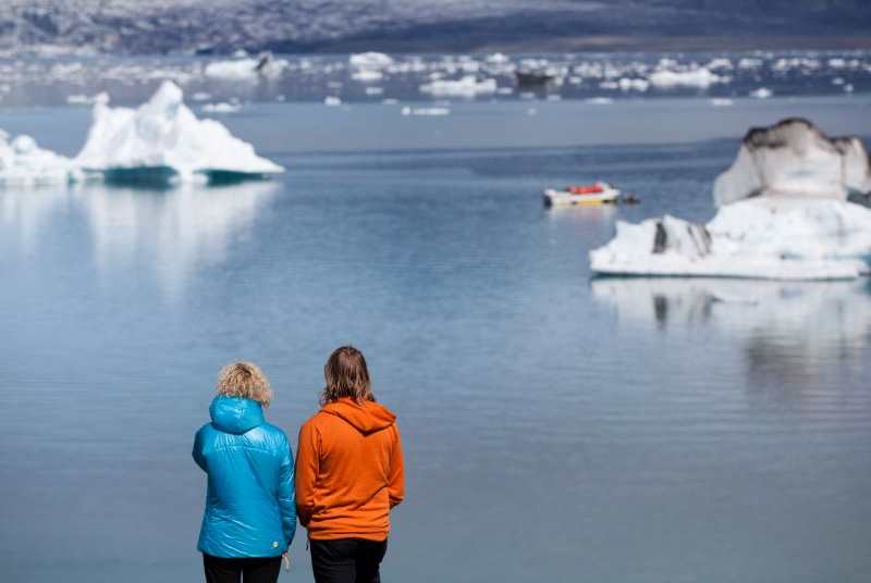 Floating icebergs all around