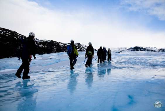 Guided glacier hike on Solheimajokull Glacier