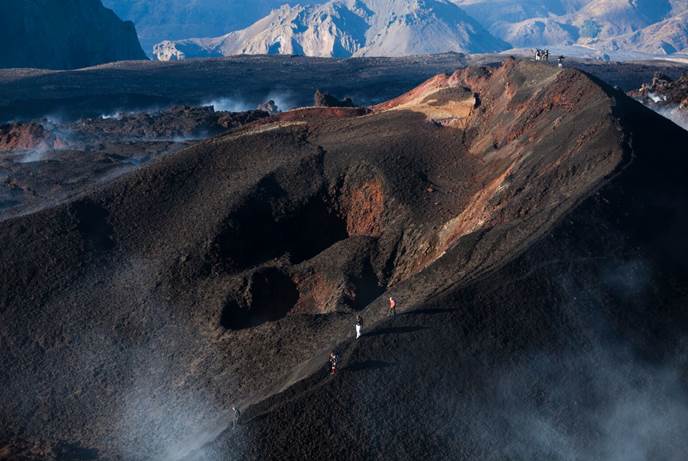 thorsmork volcano hiking trail in Iceland