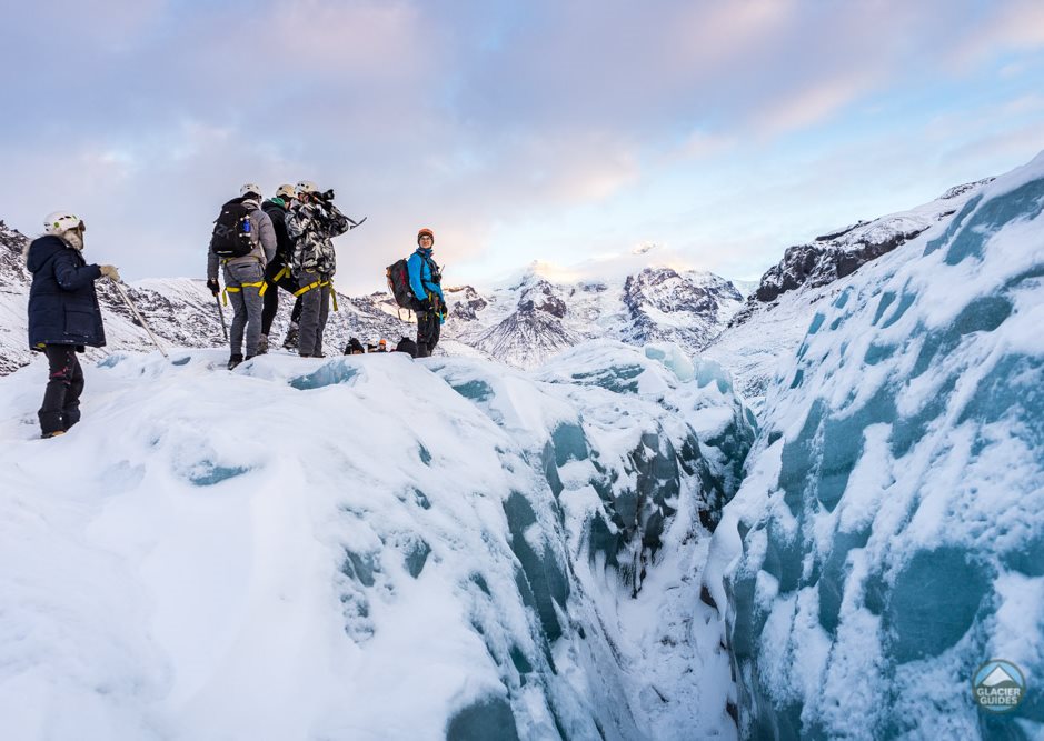 Blue ice on a glacier