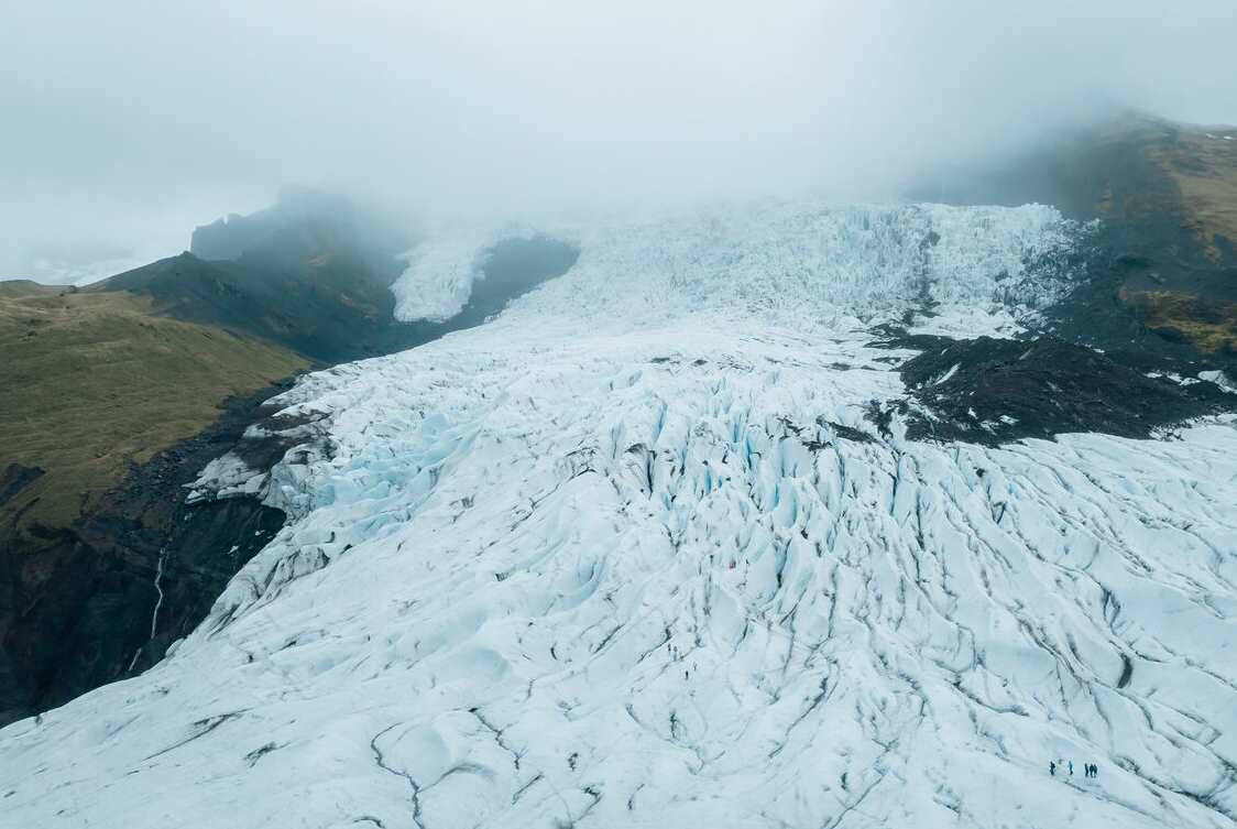 Landscape view of Falljoukll glacier.