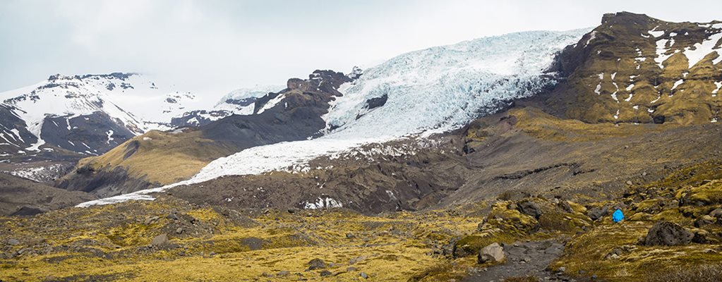 Falljokull glacier outlet from Vatnajokull in Iceland