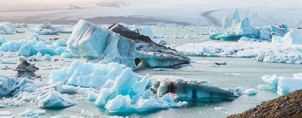 Icebergs in Jokulsarlon Glacier Lagoon