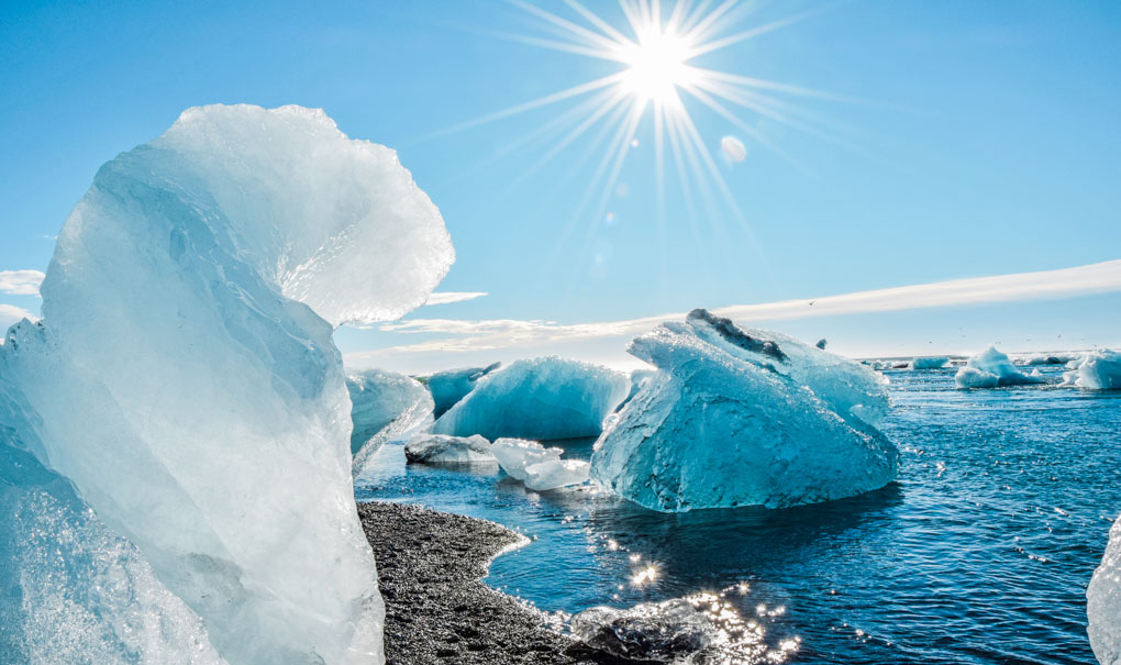 A Huge Number of Icebergs Floating On Jokulsarlon In Summer