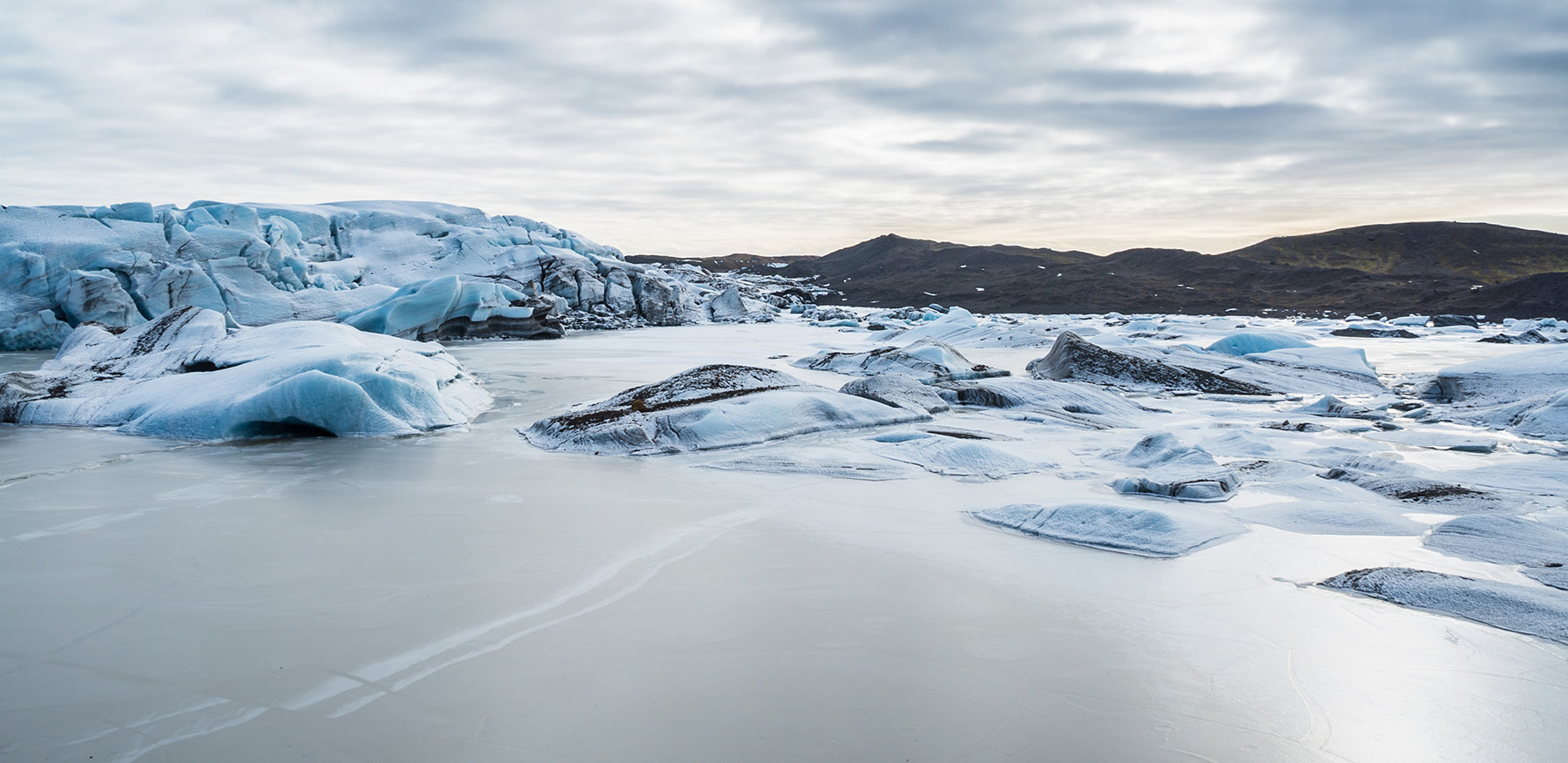 The Serene Jokulsarlon Glacier Lagoon In The Wintertime