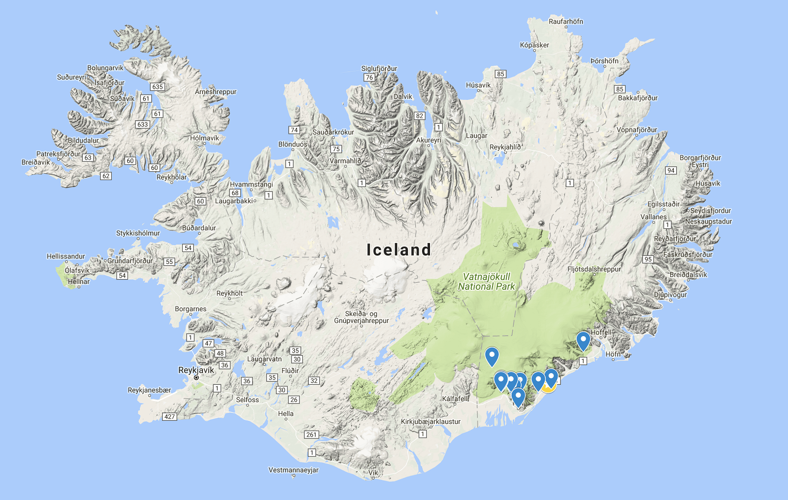 Places near Jokulsarlon