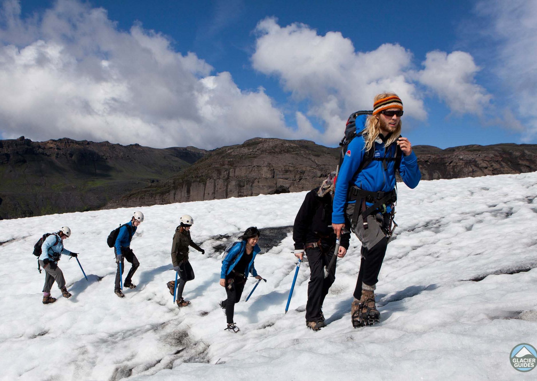 Hike Solheimajokull outlet glacier in South Iceland