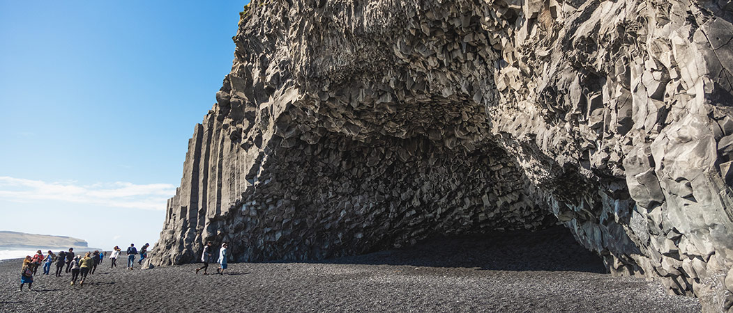 Reynisfjara black sand beach and basalt columns