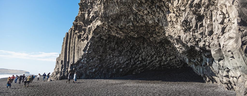Reynisfjara black sand beach and basalt columns