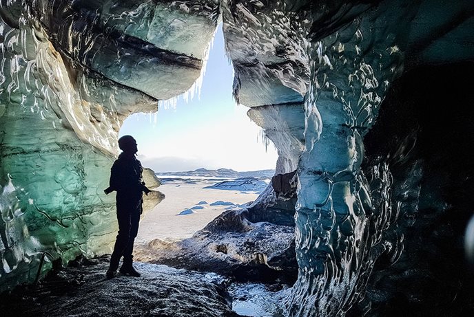Katle Ice Cave Within Myrdalsjokull Glacier