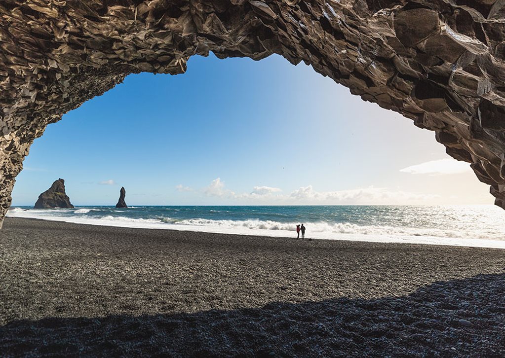 Black Sand Beach Reynisfjara Black Sand Beach In South Iceland