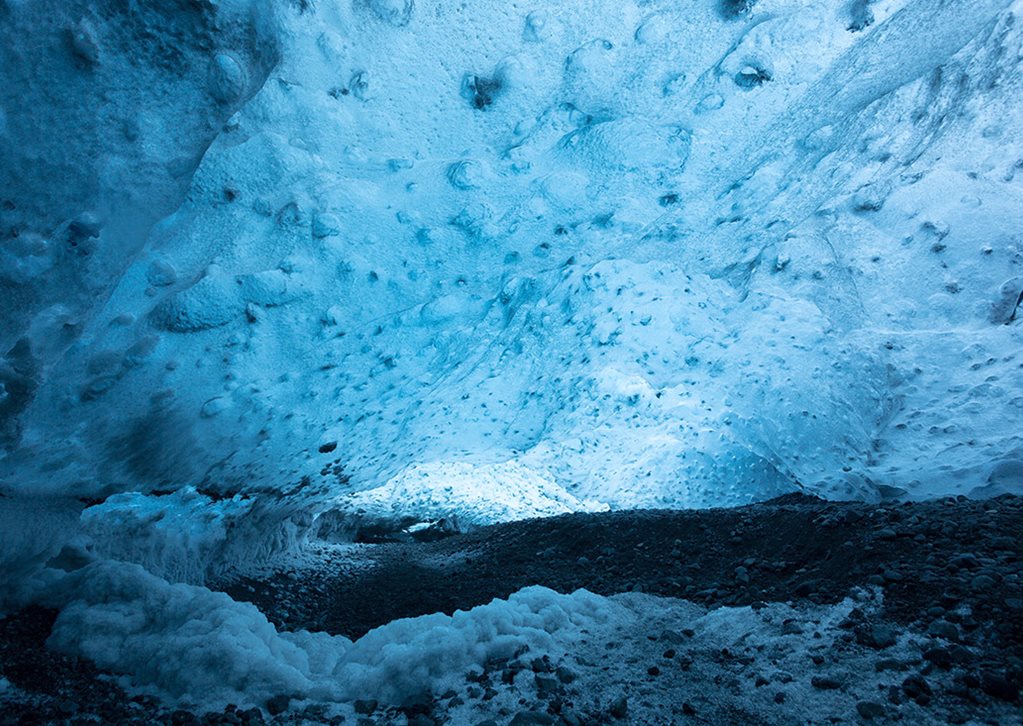 Crystal Ice Cave Upclose Shot How Ice Caves Are Formed In The Glaciers of Iceland