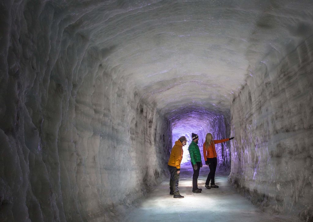 The world’s largest man-made ice-tunnel is found at Langjokull glacier