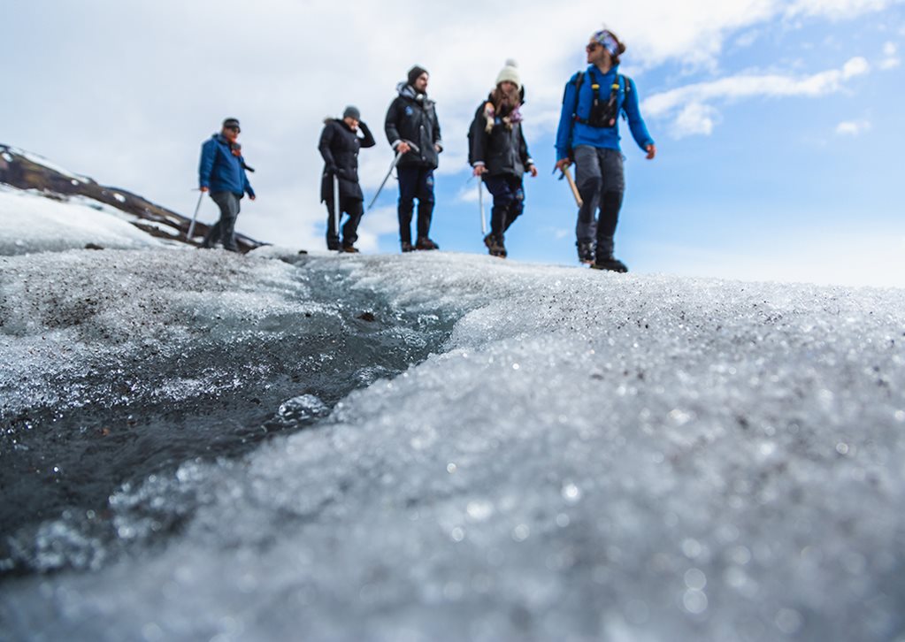 Hiking On Falljokull Within Vatnajokull