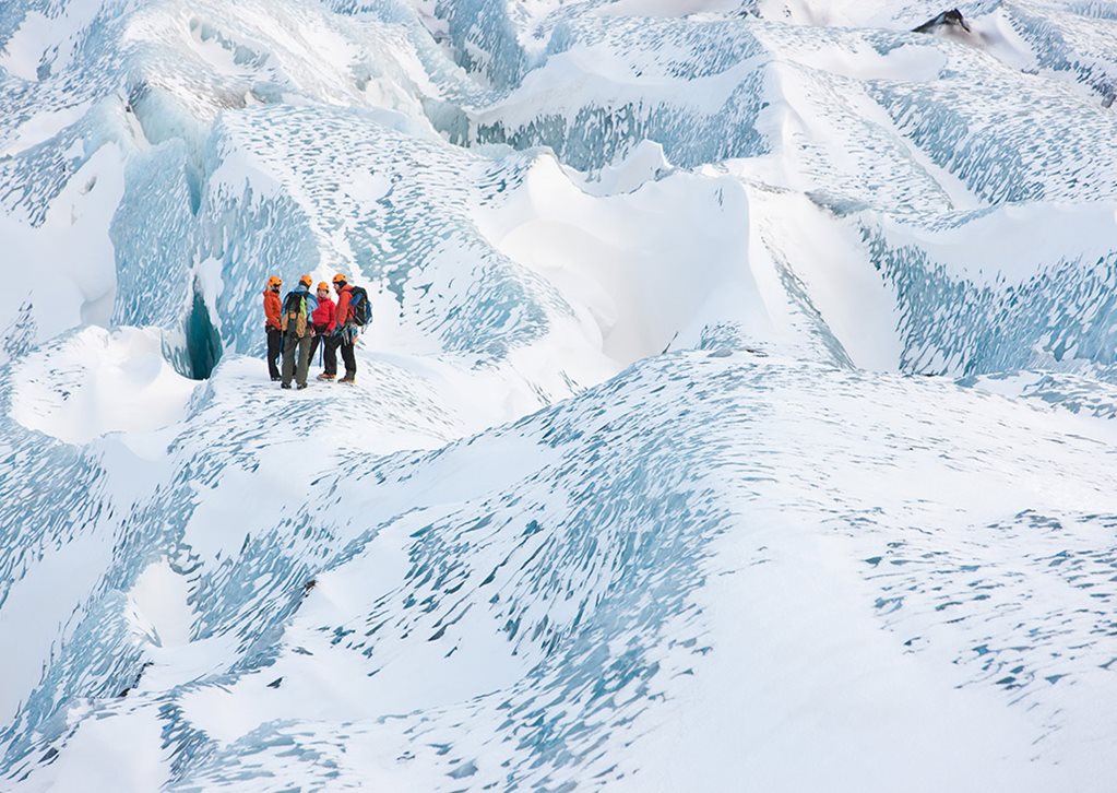 Hiking on Solheimajokull Glacier