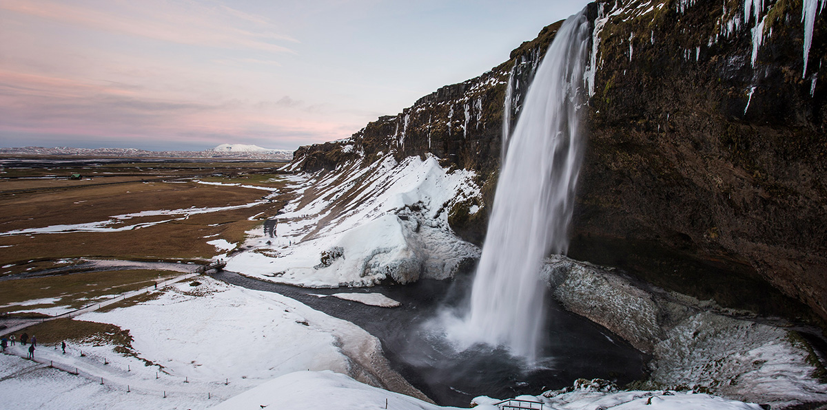 Seljalandsfoss waterfall in South Iceland