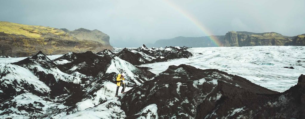 Hiking On Solheimajokull Glacier in South Iceland