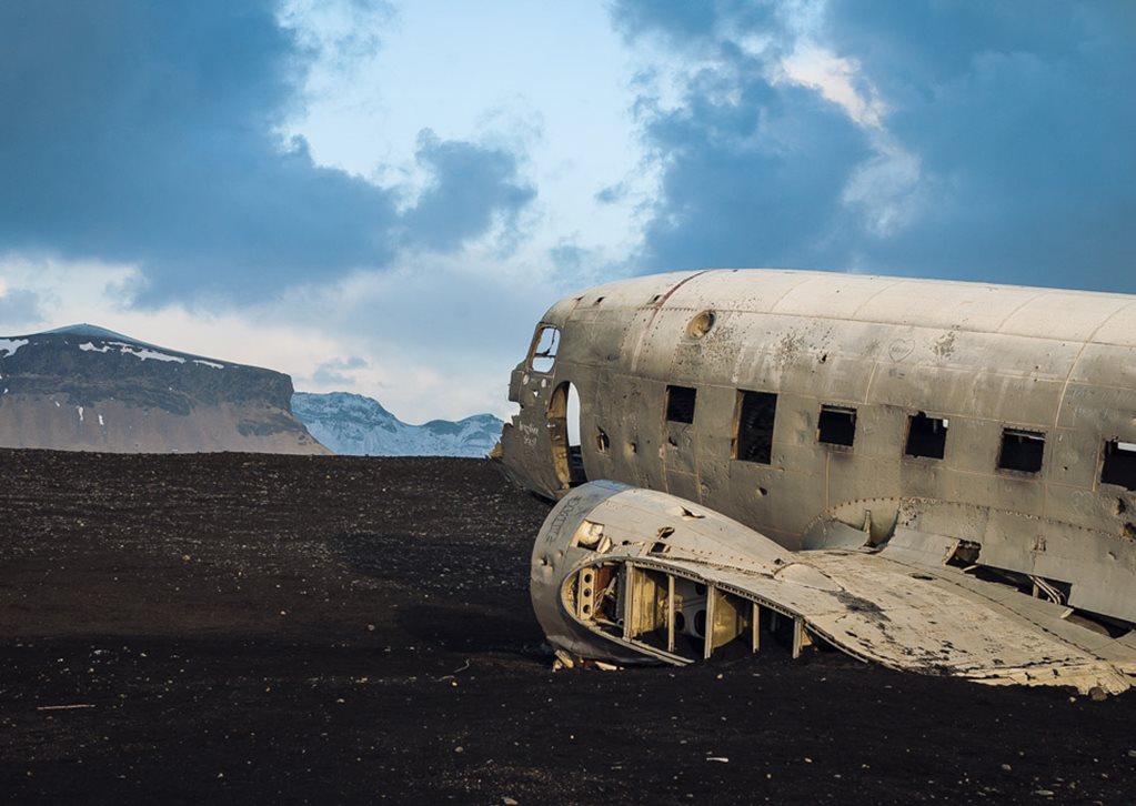 Solheimasandur and the Abandoned DC Plane Wreck, South Iceland Solheimasandur and the Abandoned DC Plane Wreck On Black Sand Beach, South Iceland