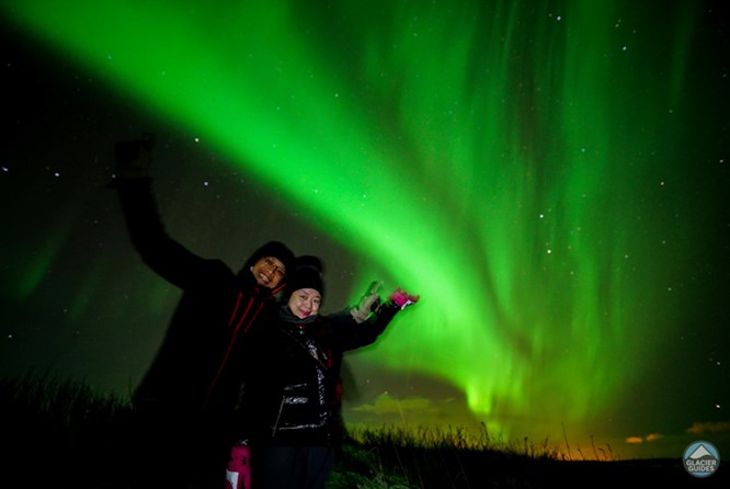 South Coast, Glacier Hike & Northern Lights Northern lights in Iceland