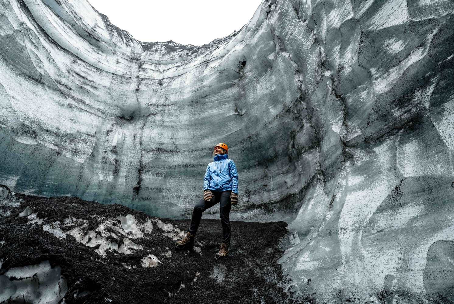 Ice wall in Katla ice cave