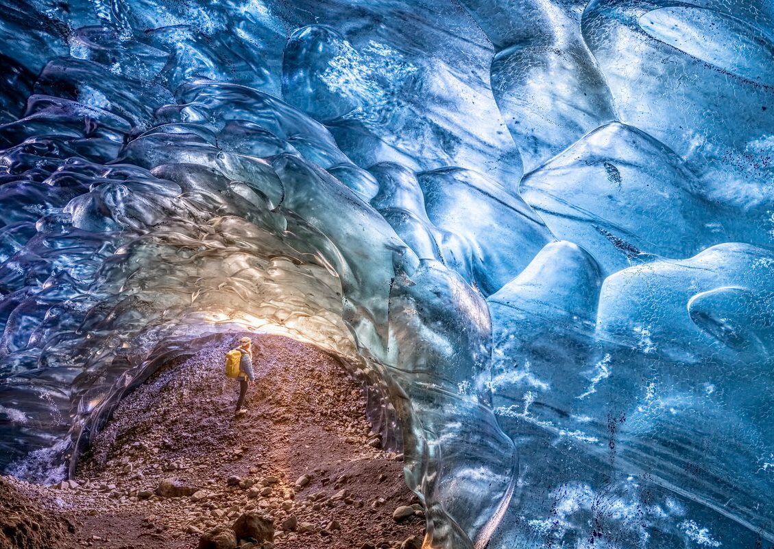 Beautiful crystal ice cave tour 