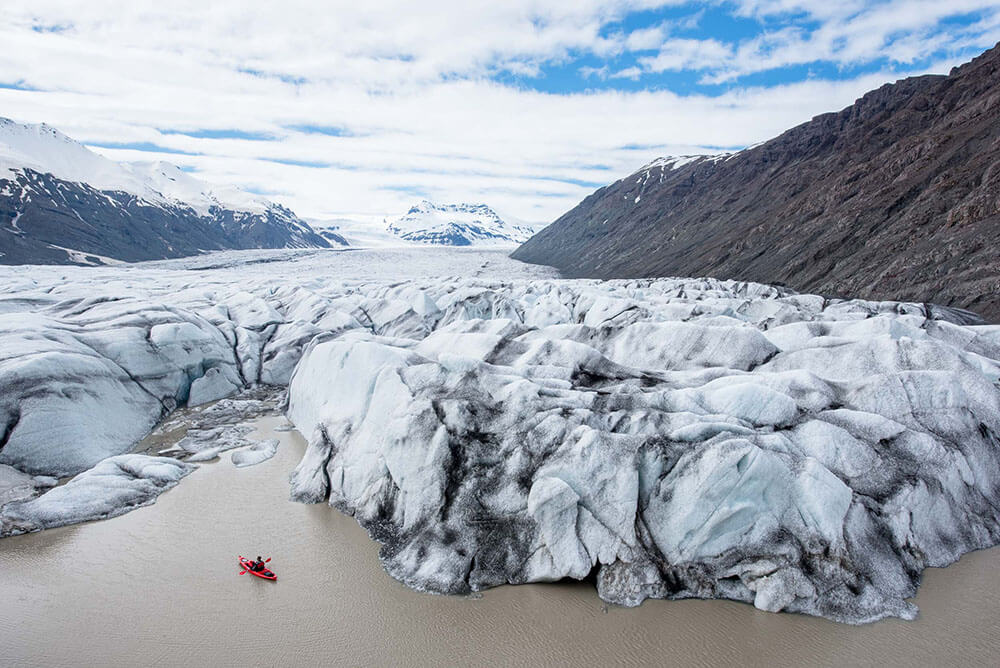 Glacier Kayaking at Heinabergslon Glacier Lagoon, South Iceland