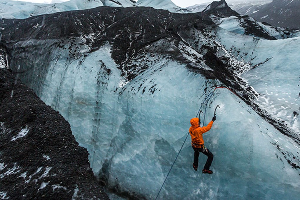 Ice climbing in Iceland