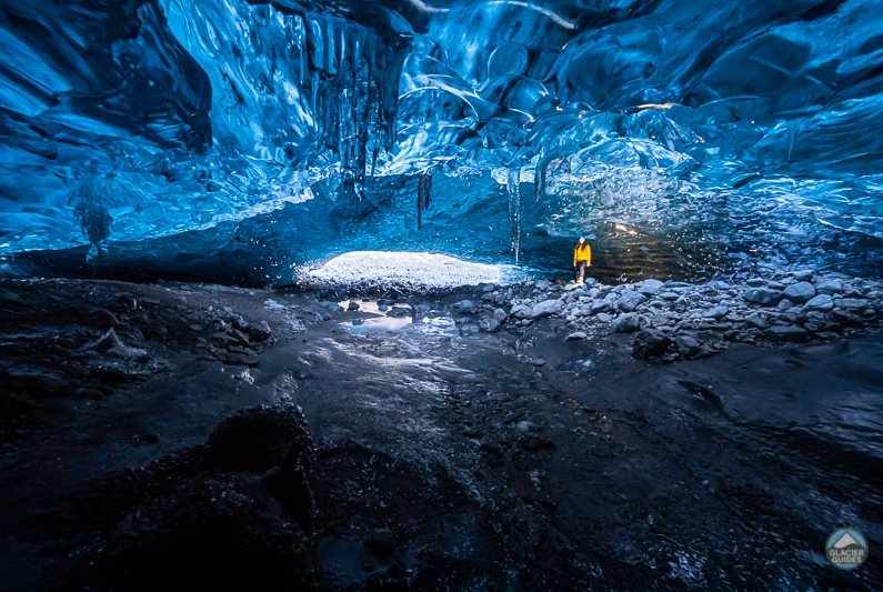 Posing in the entrance of the ice cave