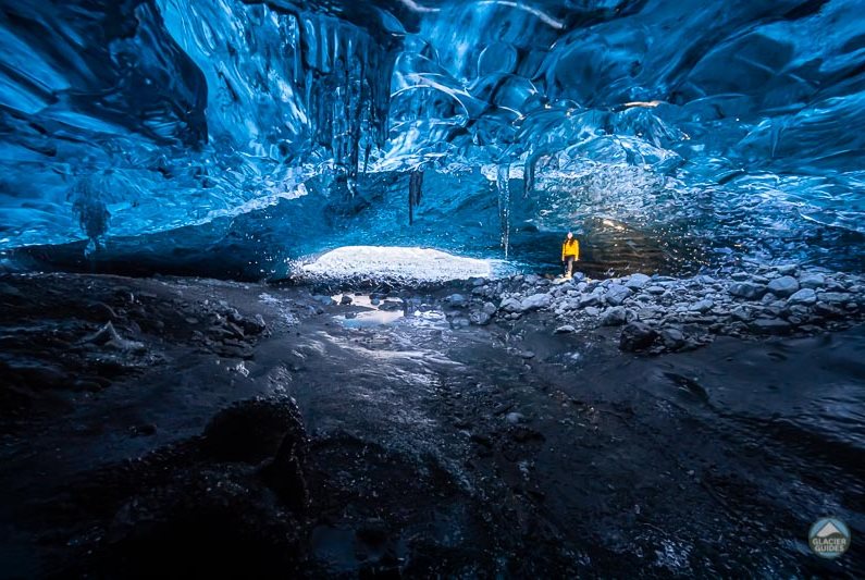 Posing in the entrance of the ice cave