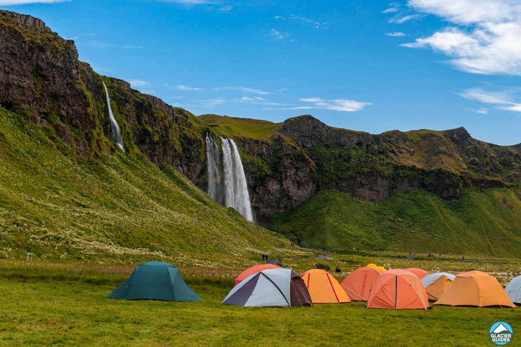 Tent Campsite Near Seljalandsfoss Waterfall