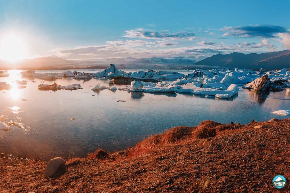 Jokulsarlon Glacier Lagoon Sunset View