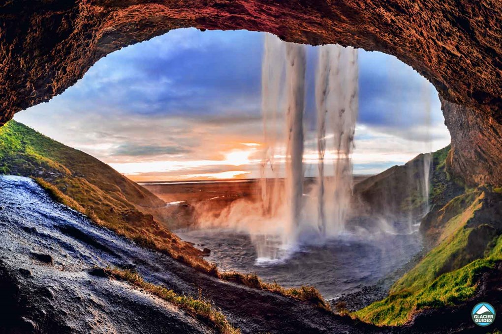 Iceland Seljalandsfoss Waterfall Sunset