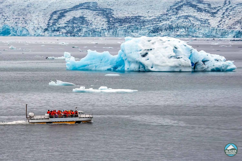 Iceland Boat Tour Near Glacier Iceberg