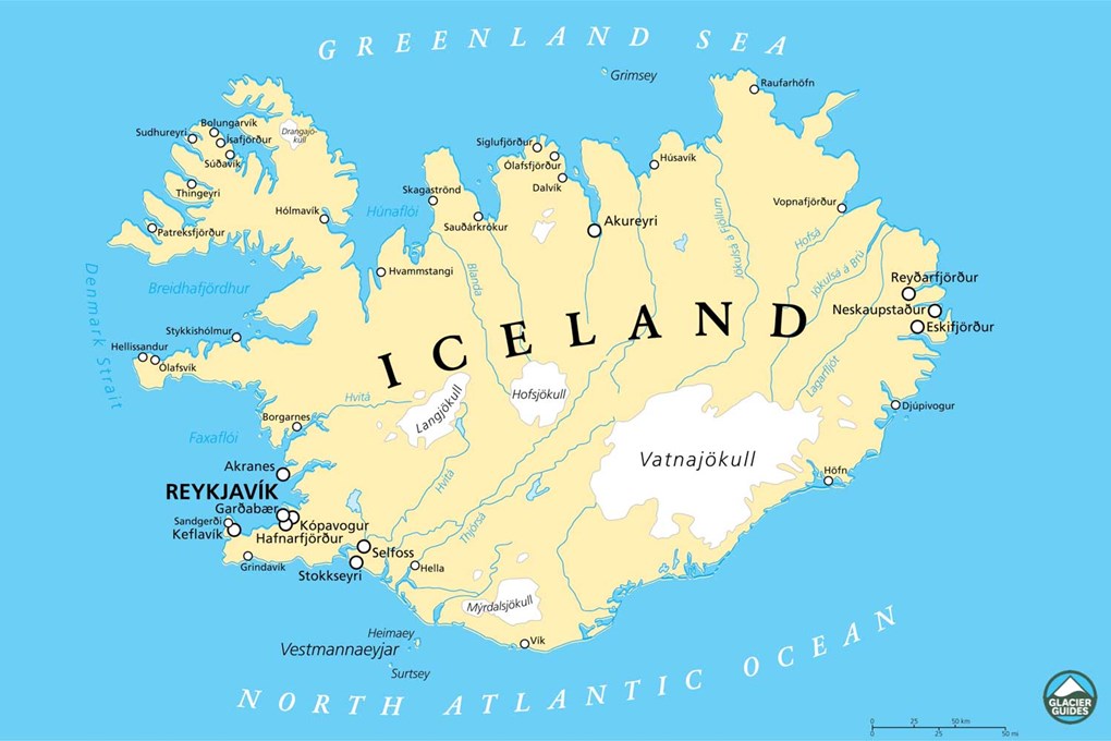 Geographical Iceland Map