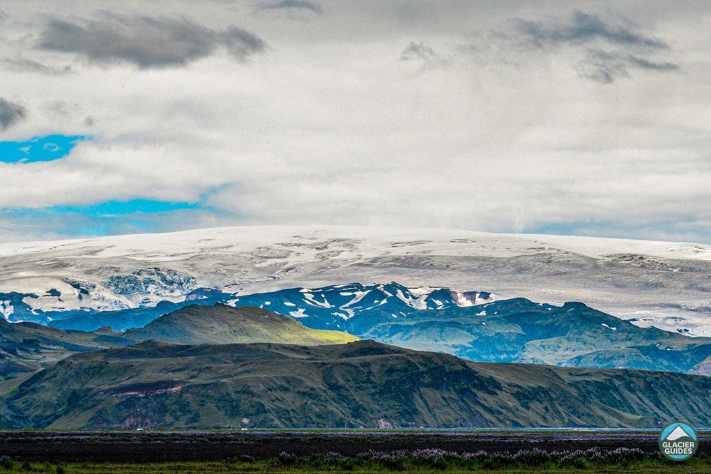 Katla Volcano And Myrdalsjokull Glacier Scene