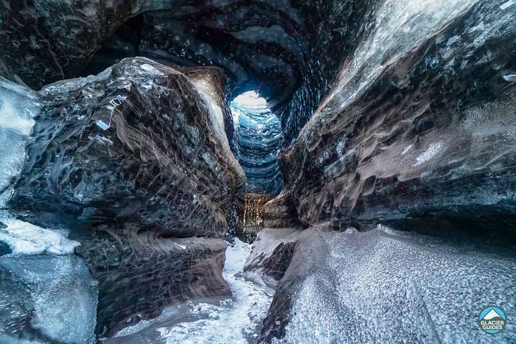 Myrdalsjokull Ice Cave Narrow Path