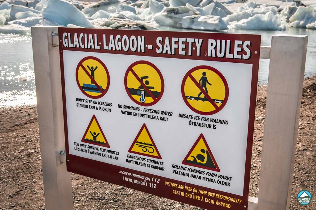 Jokulsarlon Glacier Lagoon Danger Sign