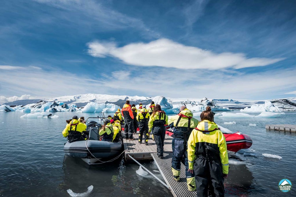 Entering Boats In Jokulsarlon Glacier Lagoon